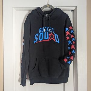 Black Hoodie with Blue and Red Stars